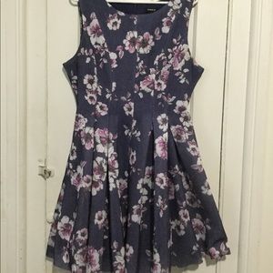 Purple knee length floral dress